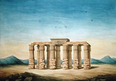 赫莫波利斯神庙遗址（纸上水彩画） 作者 英语学校