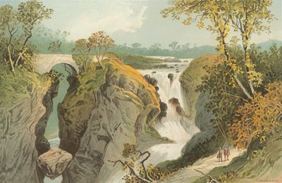 Rumbling Bridge和Braan的瀑布 - 在Dunkeld附近 作者 英语学校