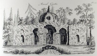 农村石窟，出自《怪诞建筑或农村娱乐》，作者威廉-赖特，约1767-90年出版（雕刻）（黑白照片）。 作者 英语学校
