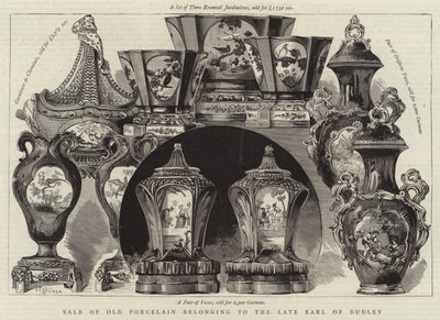 Sale of Old Porcelain belonging to the Late Earl of Dudley (engraving) 作者 英语学校