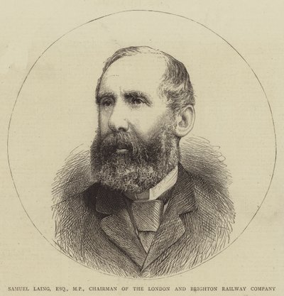 伦敦和布莱顿铁路公司主席、议员塞缪尔-莱恩（Samuel Laing）（雕刻 作者 英语学校