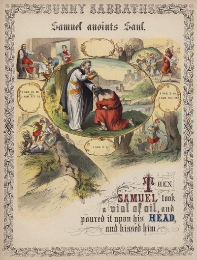 Samuel anoints Saul (coloured engraving) 作者 英语学校