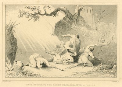 Saul struck to the Earth near Damascus, Acts IX, 3-4 (engraving) 作者 英语学校