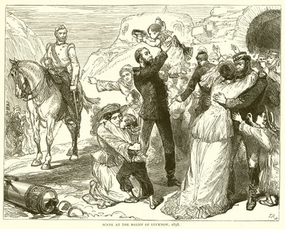 1858年勒克瑙救济的场景 作者 英语学校
