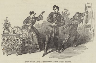 Lyceum Theatre 的“A Day of Reckoning”场景（版画） 作者 英语学校