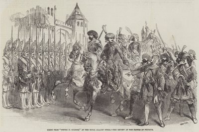 “Pietro il Grande”场景，意大利皇家歌剧院，普尔塔瓦战役回顾（版画） 作者 英语学校