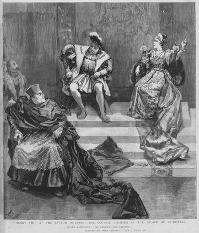 伦敦 Lyceum Theatre 莎士比亚的亨利八世制作场景（石版画） 作者 英语学校