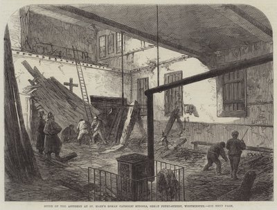 威斯敏斯特大彼得街圣玛丽罗马天主教学校事故现场（版画） 作者 英语学校
