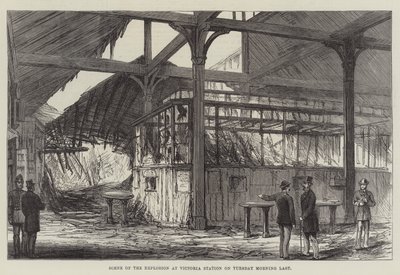 上周二早上维多利亚车站爆炸现场（版画） 作者 英语学校