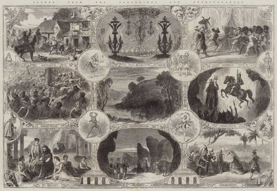 哑剧和盛会场景（版画） 作者 英语学校