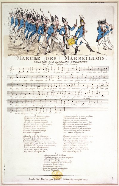 马赛曲》谱表，作曲：Rouget de l