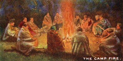童军在1929年的Camp Fire周围 作者 英语学校