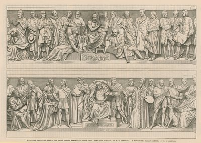 Sculptures around the base of the Prince Consort Memorial (engraving) 作者 英语学校
