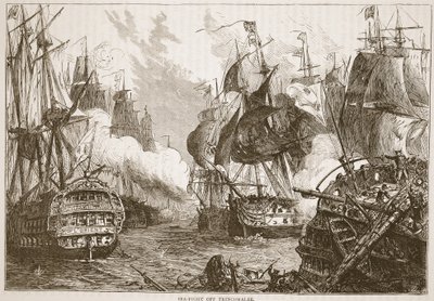 Sea-fight of Trincomalee，插图来自卡塞尔斯画报的印度历史由詹姆斯格兰特，酒吧。 1879年 作者 英语学校