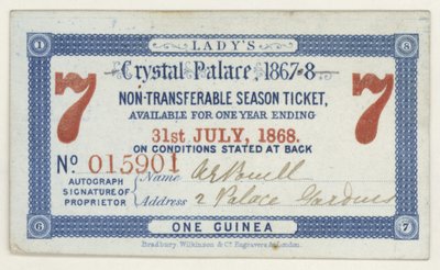 水晶宫的季票，伦敦，1867-1868 作者 英语学校