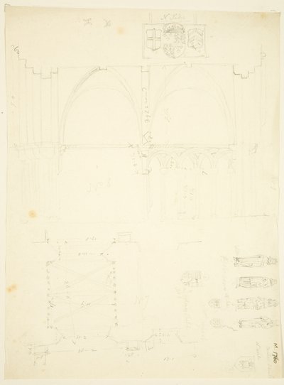 修道院门楼和布里斯托尔大教堂草图系列（纸本铅笔和水彩） 作者 英语学校