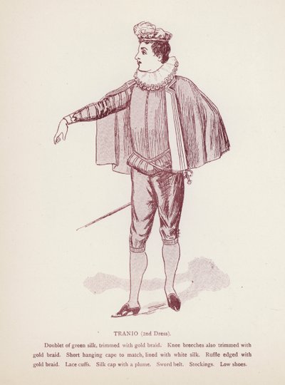 莎士比亚的驯悍记：Tranio，第二件连衣裙（石版画） 作者 英语学校
