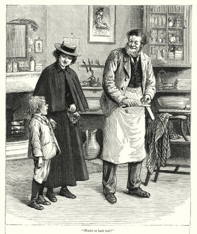 “刮胡子还是剪头发？” （雕刻） 作者 英语学校