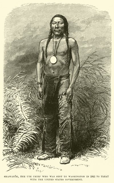 Shawanoh，Ute Chief，于1863年被派往华盛顿与美国政府对待 作者 英语学校
