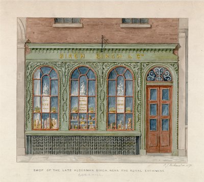 在皇家交易所附近的已故Alderman Birch的商店。 1871年（纸面上的wc） 作者 英语学校