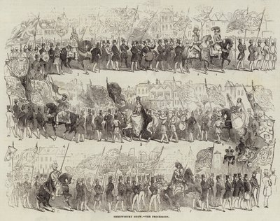 Shrewsbury Show, the Procession (engraving) 作者 英语学校