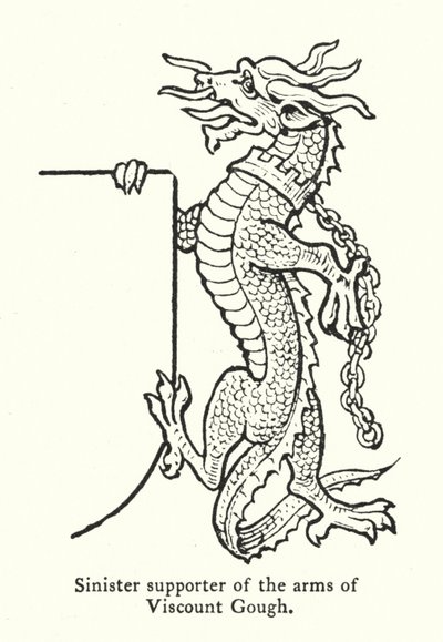 Sinister supporter of the arms of Viscount Gough (engraving) 作者 英语学校