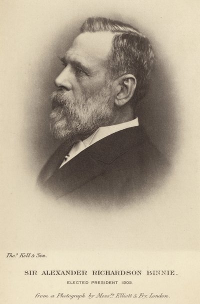 Alexander Richardson Binnie爵士于1905年当选土木工程师学会主席 作者 英语学校