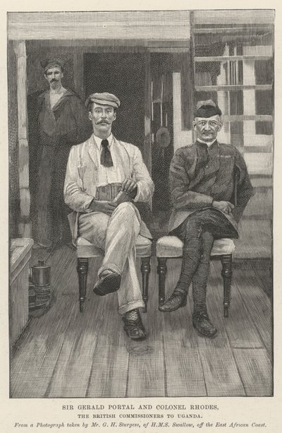 Gerald Portal 爵士和 Rhodes 上校，英国驻乌干达专员（版画） 作者 英语学校