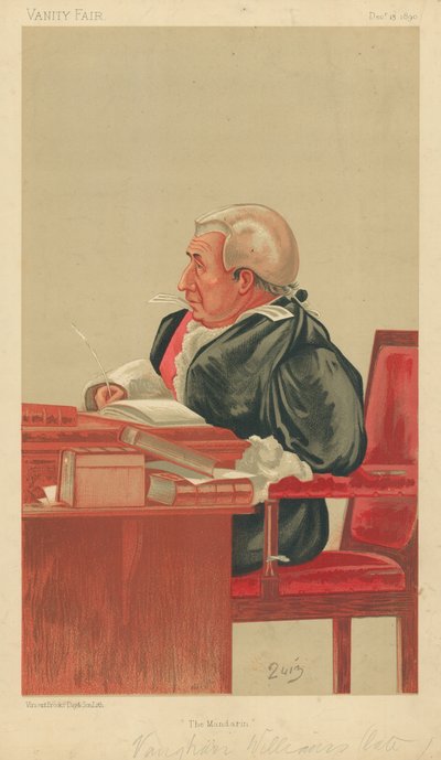 罗兰沃恩威廉姆斯爵士，普通话，1890年12月13日，名利场漫画 作者 英语学校