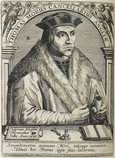 托马斯-莫尔爵士，圣人，插图选自《Icones quinquaginta virorum illustrium doctrina  eruditione... 作者 英语学校