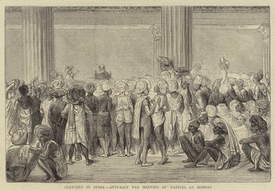 Sketches in India, Anti-Salt Tax Meeting of Natives at Bombay (engraving) 作者 英语学校