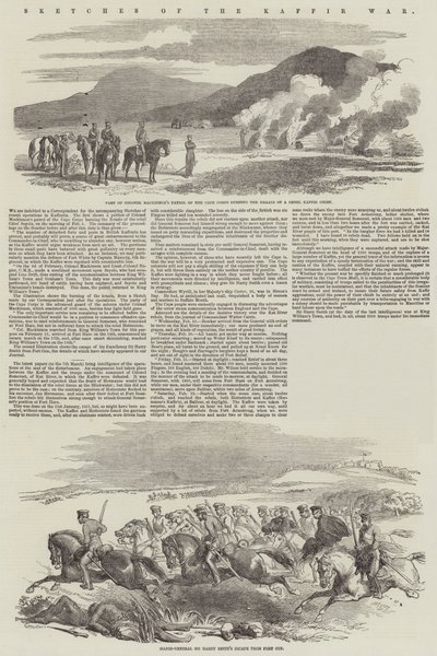 卡菲尔战争素描》（雕刻）。 作者 英语学校