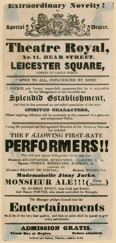 Skit剧院海报宣传一家酒吧，The Bear and Ragged Staff 作者 英语学校