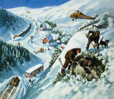 雪地救援（水粉纸） 作者 英语学校