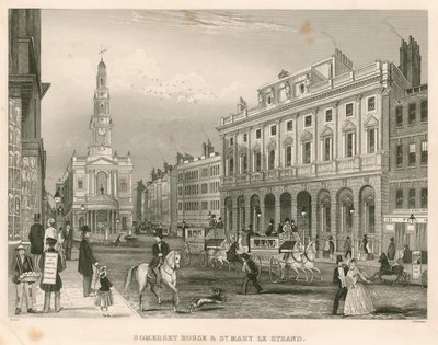 Somerset House和St Mary-le-Strand，The Strand，伦敦 作者 英语学校
