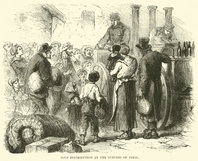 1870年12月在巴黎郊区分发汤 作者 英语学校