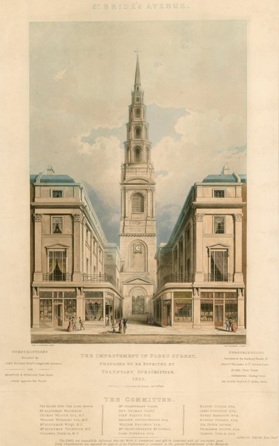 St Brides Avenue;伦敦舰队街的改善建议由1825年的自愿订阅实施 作者 英语学校