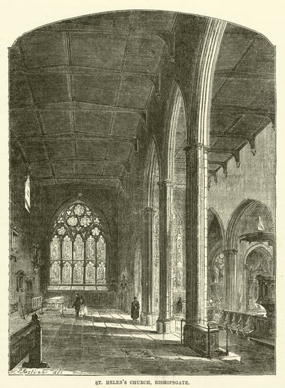 圣海伦教堂，Bishopsgate（雕刻）。 作者 英语学校