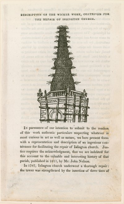 圣玛丽教堂，伊斯灵顿（老教堂），柳条工作脚手架 作者 英语学校