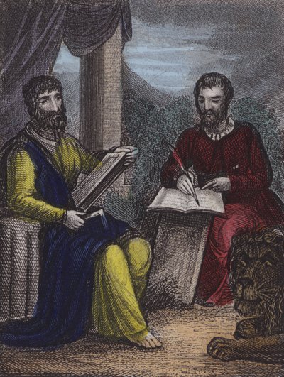 St Matthew, St Mark (coloured engraving) 作者 英语学校