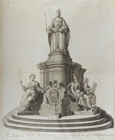 安妮女王的雕像（1665-1714），1713年出版 作者 英语学校