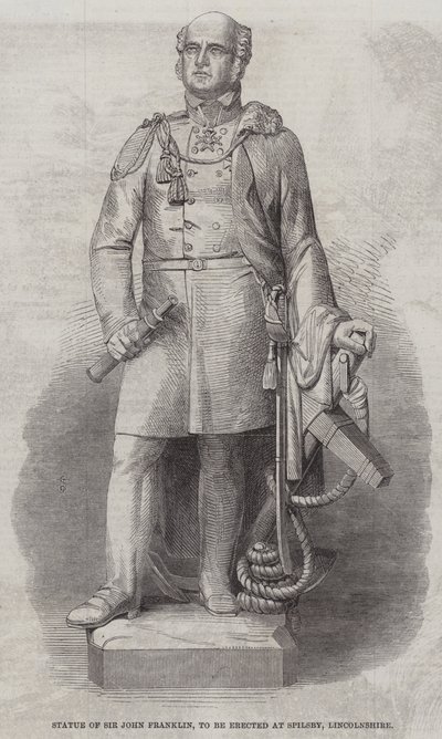 约翰富兰克林爵士雕像，将在林肯郡斯皮尔斯比竖立（雕刻） 作者 英语学校