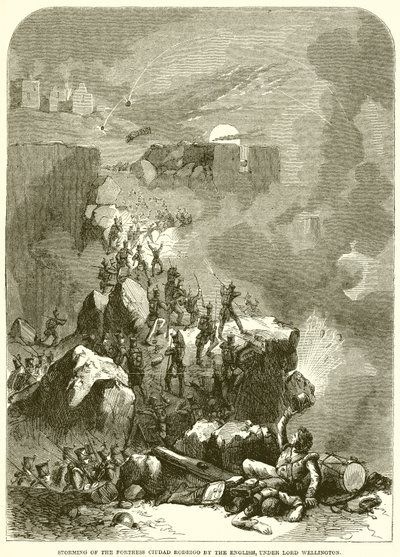 在威灵顿勋爵（Lord Wellington）的指导下，英国城堡罗德里戈（Ciudad Rodrigo）的风暴 作者 英语学校