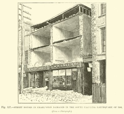 查尔斯顿的街道房屋在1886年的南卡罗来纳州地震中受损 作者 英语学校