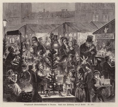 德国德累斯顿的Striezelmarkt圣诞市场（雕刻）。 作者 英语学校