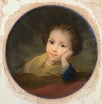 一个孩子的研究，1850年（油卡） 作者 英语学校