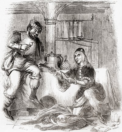 Sumpnour 和 Pardoner，摘自《古老的英格兰》：图画博物馆》，1847 年出版。1847 作者 英语学校