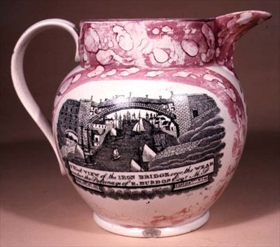 桑德兰器皿壶，转移印花，19世纪初（陶瓷 作者 英语学校