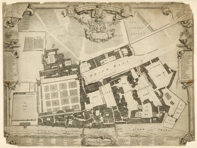 1680年白厅皇宫的调查和地块，其中包括属于他们的陛下的住所和公寓 作者 英语学校