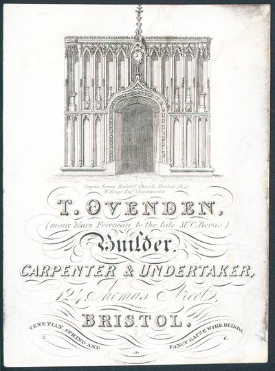 T Ovenden，Builder，Carpenter and Undertaker，交易卡 作者 英语学校